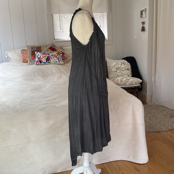 Transit par such, italy designer summer dress, washed blue grey size L linen - Picture 6 of 17